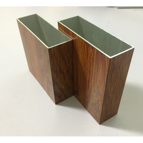 Wood Grain Aluminum Square Pass Wood grain aluminum alloy square tube Supplier